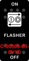"FLASHER"  Black Switch Cap single White Lens  ON-OFF