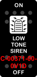 "LOW TONE SIREN"  Black Switch Cap single White Lens  ON-OFF