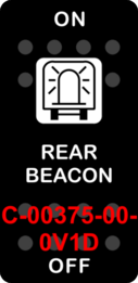 "REAR BEACON"  Black Switch Cap single White Lens  ON-OFF