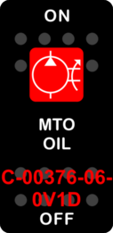 "MTO OIL"  Black Switch Cap single Red Lens  ON-OFF