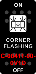 "CORNER FLASHING"  Black Switch Cap single White Lens  ON-OFF