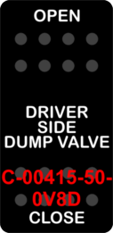 "DRIVER SIDE DUMP VALVE"  Black Switch Cap (ON)-OFF-(ON)