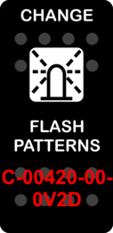 "FLASH PATTERNS"  Black Switch Cap single White Lens  (ON)-OFF