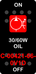 "30/60W OIL"  Black Switch Cap single Red Lens  ON-OFF