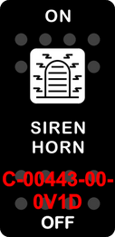 "SIREN HORN"  Black Switch Cap single White Lens ON-OFF