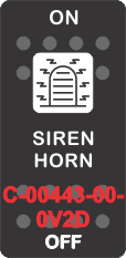 "SIREN HORN"  Black Switch Cap single White Lens (ON)-OFF