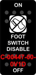 "FOOT SWITCH DISABLE"  Black Switch Cap single White Lens ON-OFF