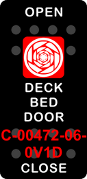 "DECK BED DOOR"  Black Switch Cap single Red Lens ON OFF