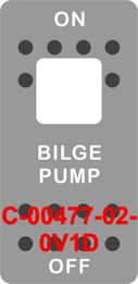 "BILGE PUMP"  Grey Switch Cap single White Lens ON OFF