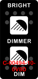 "DIMMER"  Black Switch Cap dual White Lens  (ON)-OFF-(ON)