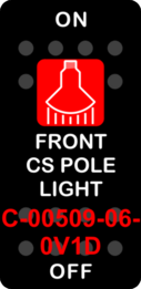 "FRONT CS POLE LIGHT"  Black Switch Cap single Red Lens ON OFF