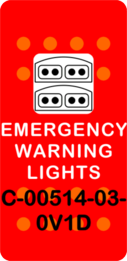 "EMERGENCY WARNING LIGHTS"Red Switch Cap single White Lens ON-OFF