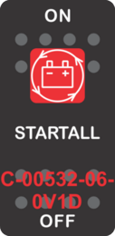 "STARTALL"      Black Switch Cap single Red Lens  ON-OFF