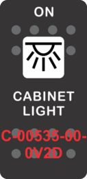 "CABINET LIGHT"     Black Switch Cap Single White Lens  ON-OFF