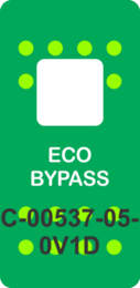 "ECO BYPASS"  Green Switch Cap single White Lens  ON-OFF