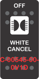 "WHITE CANCEL"  Black Switch Cap single White Lens ON-(OFF)