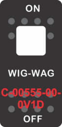 "WIG-WAG"  Black Switch Cap single White Lens ON-OFF