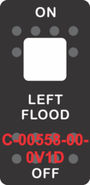 "LEFT FLOOD"  Black Switch Cap single white Lens  ON-OFF