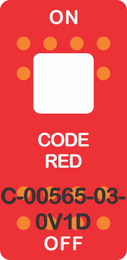 "CODE RED" Red Switch Cap single White Lens ON- OFF