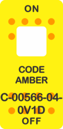 "CODE AMBER" Yellow Switch Cap single White Lens ON- OFF