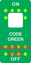 "CODE GREEN" Green Switch Cap Single White Lens ON-OFF