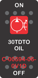 "30TDTO OIL" Black Switch Cap single Red Lens ON OFF