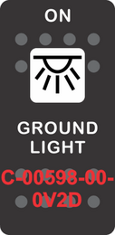 "GROUND LIGHT" Black Switch Cap Single White Lens (ON) OFF