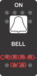 "BELL"  Black Switch Cap single White Lens  (ON)-OFF