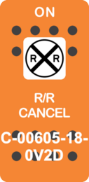 "RR CANCEL"  Orange Switch Cap single White Lens  (ON)-OFF
