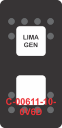 "LIMA GEN"  Black Switch Cap dual White Lens  ON-OFF-ON