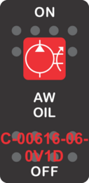 "AW OIL"  Black Switch Cap single Red Lens  ON-OFF