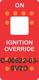 "IGNITION OVERRIDE"  Red Switch Cap single White Lens  (ON)-OFF