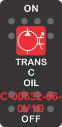 "TRANS C OIL"Black Switch Cap single Red Len's, ON-OFF