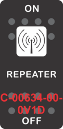 "REPEATER"Black Switch Cap single White Len's, ON-OFF