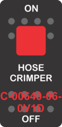 "HOSE CRIMPER" Black Switch Cap single Red Len's, ON-OFF