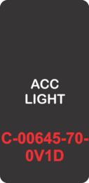 "ACC LIGHT"  Black Contura Cap, No Lens, Laser Etched, ON-OFF