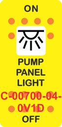 "PUMP PANEL LIGHT" Yellow Switch Cap Single White Lens ON-OFF