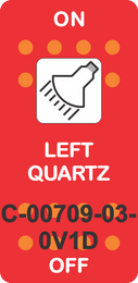 "LEFT QUARTZ" Red Switch Cap SIngle White Lens ON-OFF