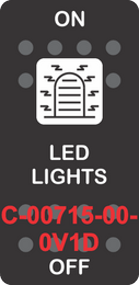 "LED LIGHTS" Black Switch Cap Single White Lens ON-OFF