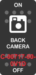 "BACK CAMERA" Black Switch Cap Single White Lens ON-OFF