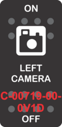 "LEFT CAMERA" Black Switch Cap Single White Lens ON-OFF