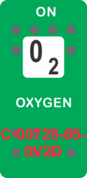 "OXYGEN" Green Switch Cap Single White Lens ON