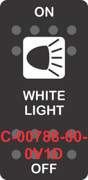 "WHITE LIGHT" Black Switch Cap Single White Lens ON-OFF