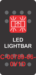 "LED LIGHTBAR" Black Switch Cap Single Red Lens ON-OFF