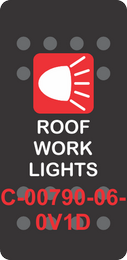 "ROOF WORK LIGHTS" Black Switch Cap Single Red Lens ON-OFF