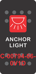 "ANCHOR LIGHT" Black Switch Cap Single Red Lens ON-OFF