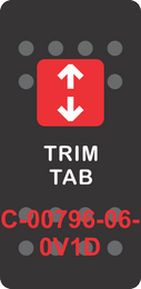 "TRIM TAB" Black Switch Cap Single Red Lens ON-OFF