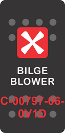 "BILGE BLOWER" Black Switch Cap Single Red Lens ON-OFF