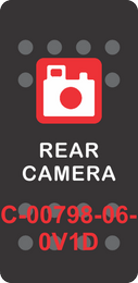 "REAR CAMERA" Black Switch Cap Single Red Lens ON-OFF