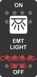 "EMT LIGHT"Black Switch Cap Single White Lens ON-OFF